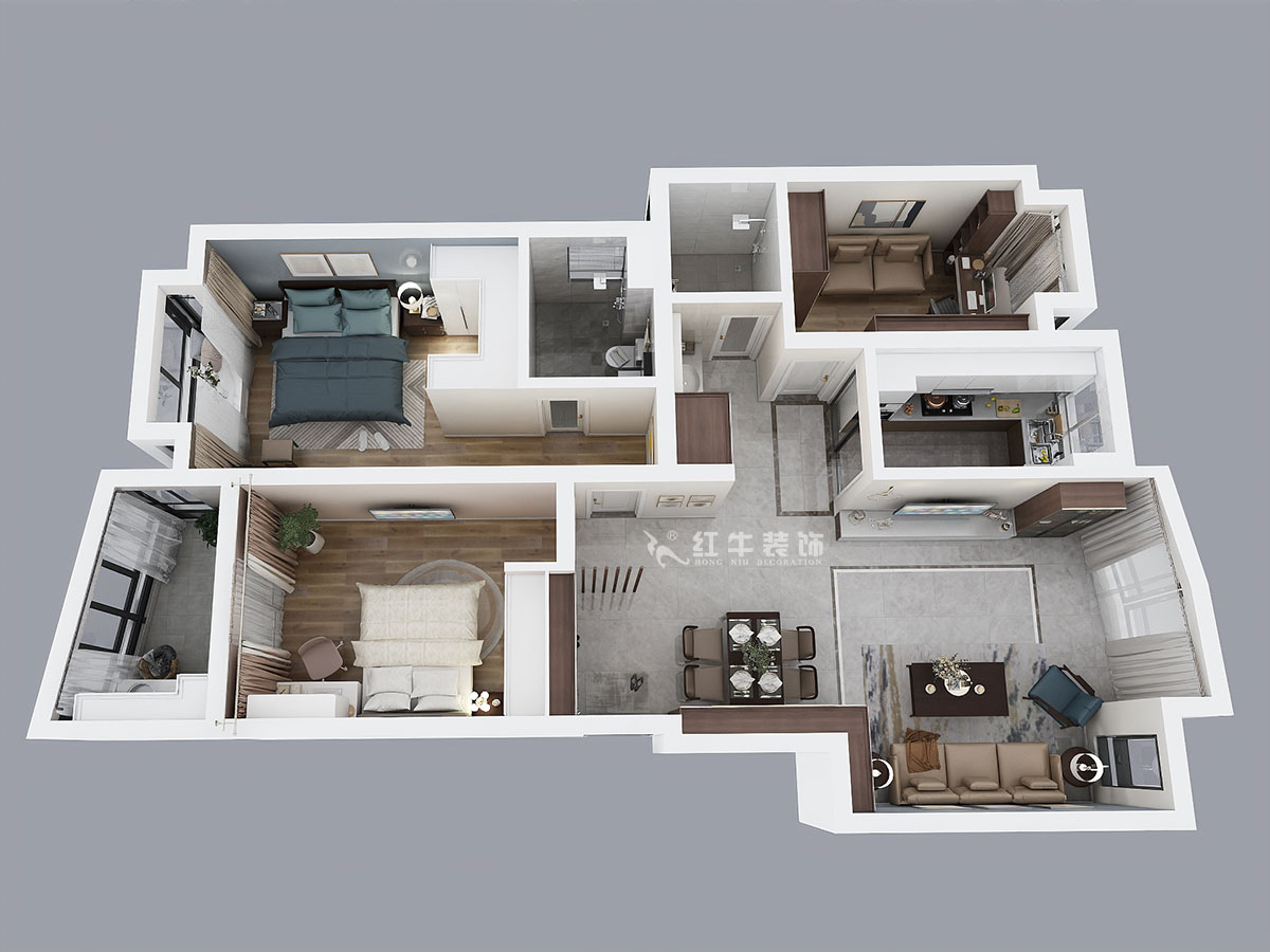 刘小勇｜鑫园12-906-120㎡-现代风格｜3室2厅2卫｜老房装修｜成品家￥147000｜全包14